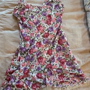 RESA Floral Dress with Pink and Purple Roses